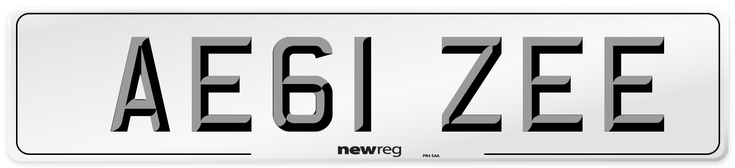 AE61 ZEE Number Plate from New Reg